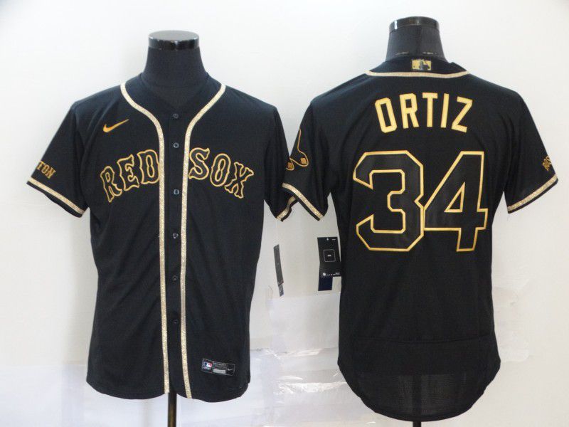 Men Boston Red Sox 34 Ortiz Black Nike Elite MLB Jerseys